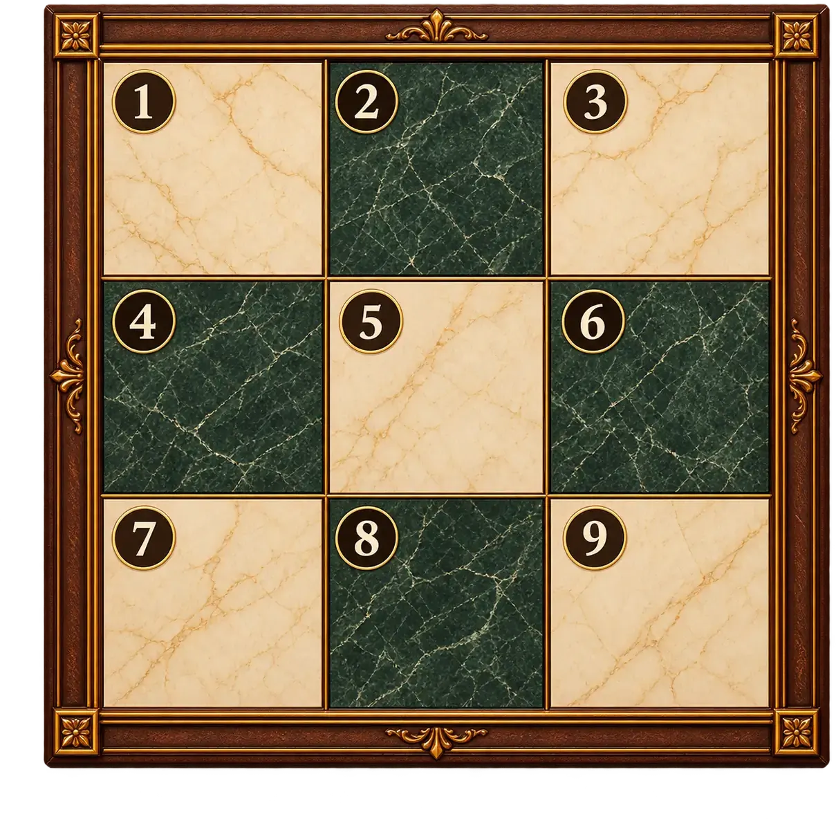 Tablero 3 × 3: Torres cruzadas