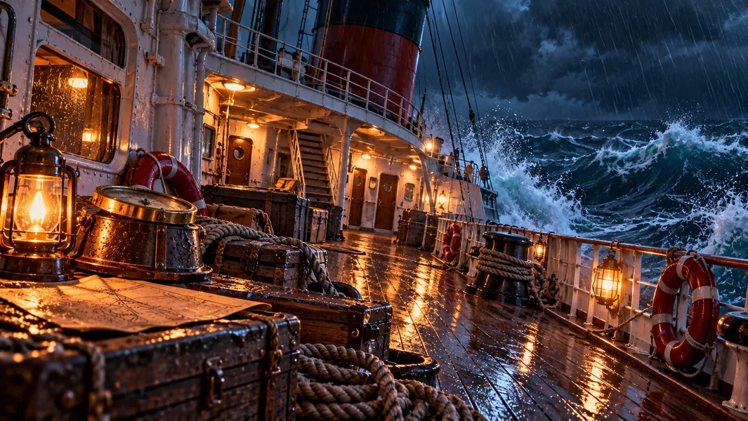 Ilustración de Evacuación en el transatlántico
