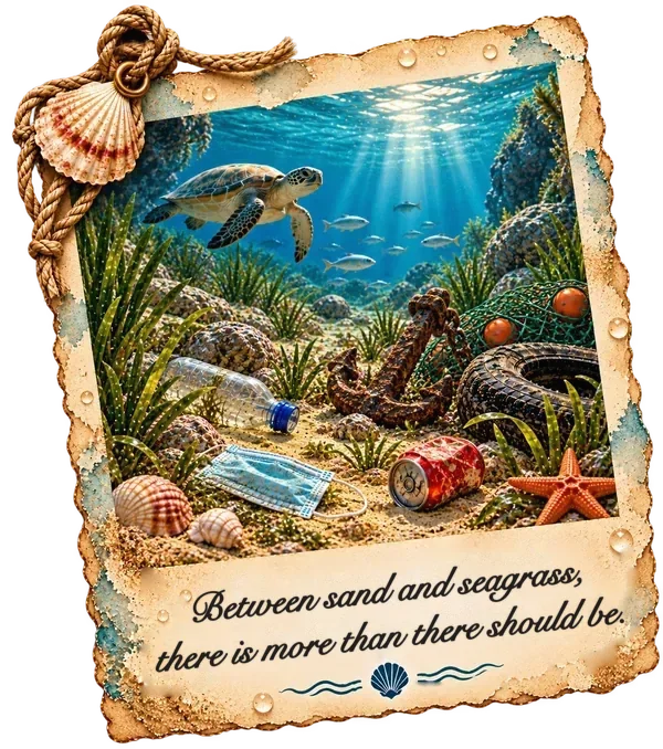 Illustration of the case What we leave in the sea